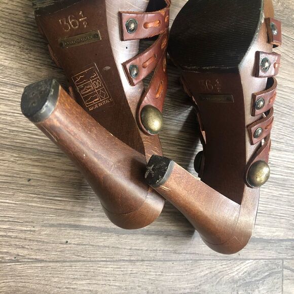 Dolce & Gabbana Vintage Wood Leather Platform sandal - Picture 12 of 14